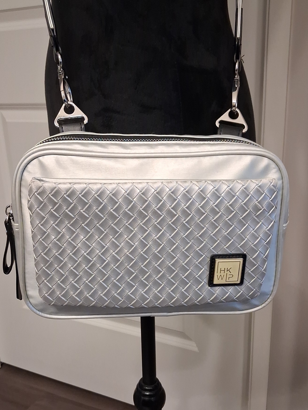 IHKWIP Woven Front Flap & Front Pocket Wide Strap Crossbody Bag